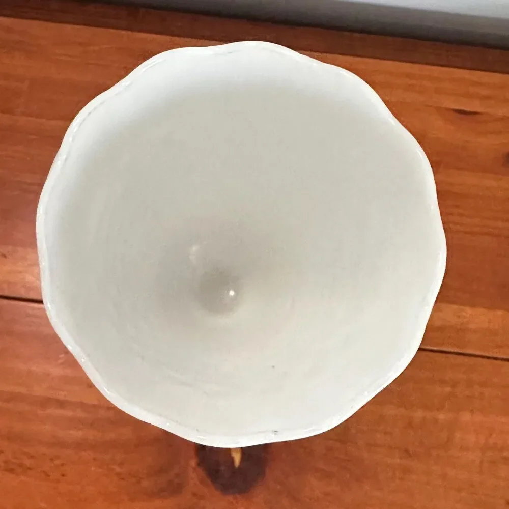 Vintage Anchor Hocking White Milk Glass Hobnail Trumpet Vase 9.75
